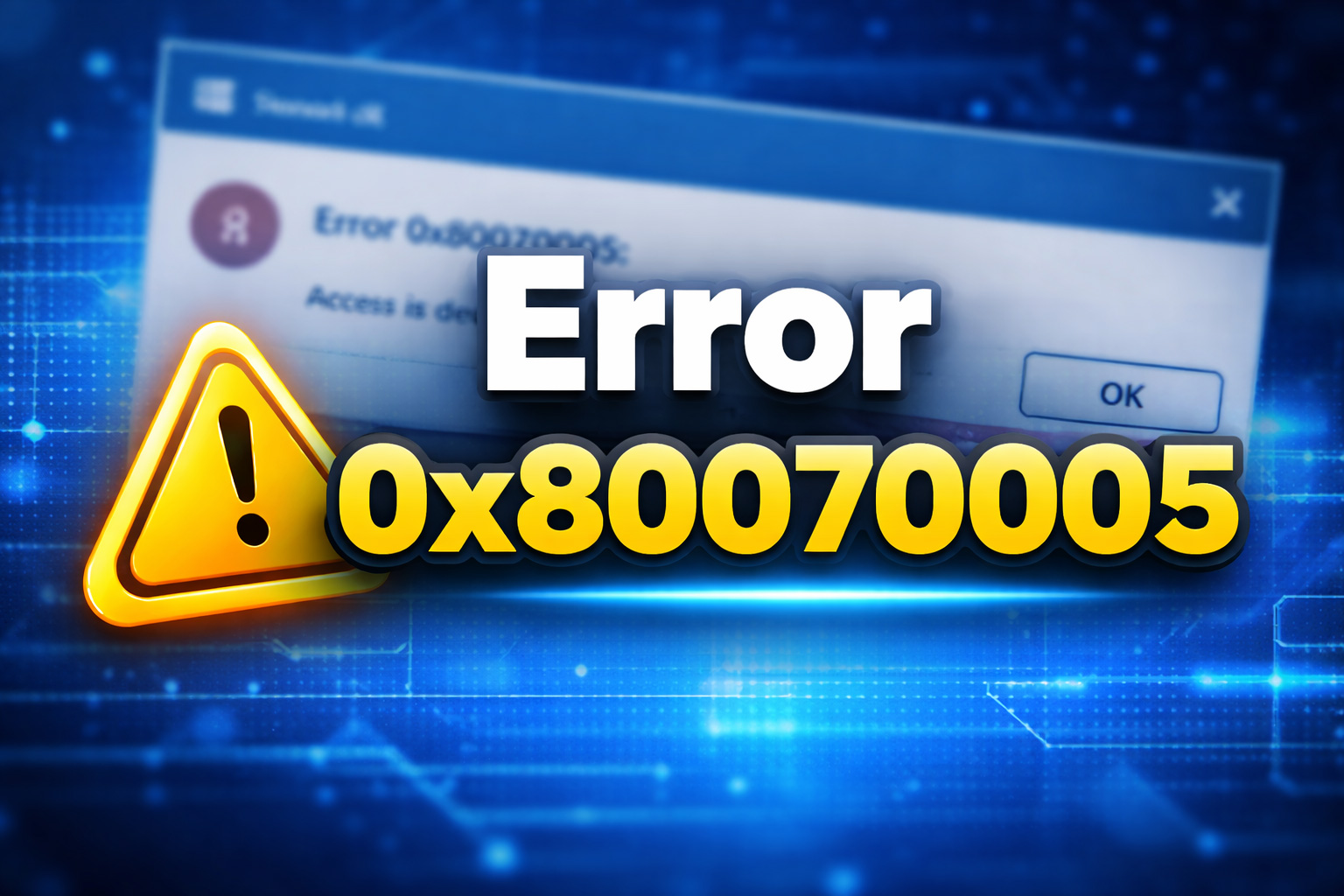Error 0x80070005 en Windows: solución paso a paso
