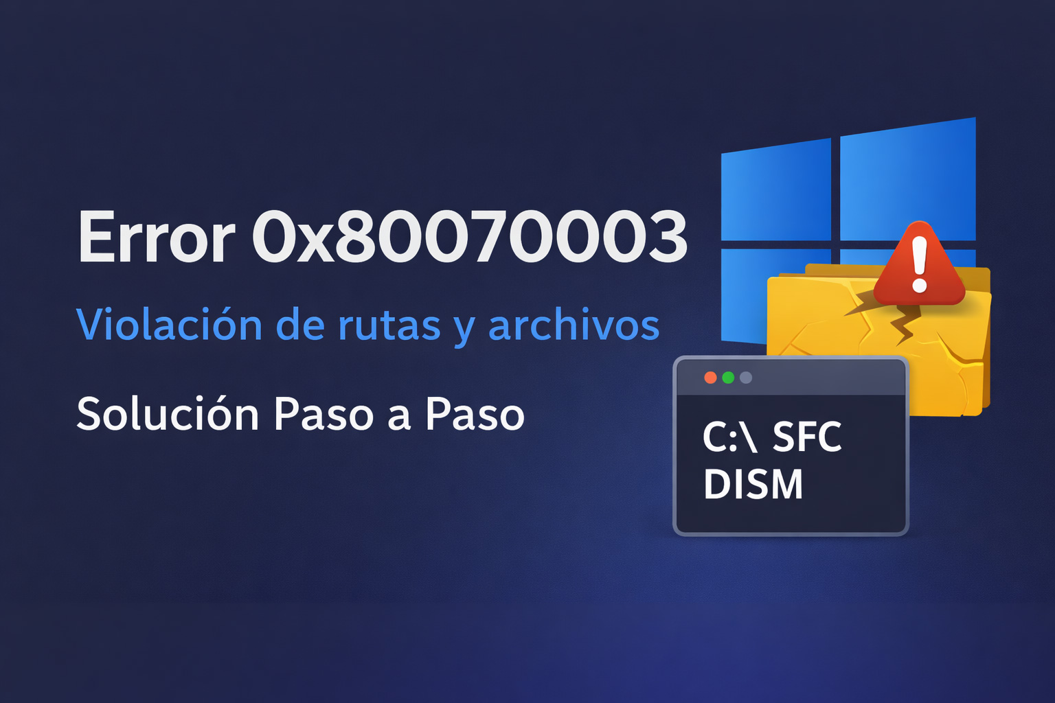 Error 0x80070003 en Windows: qué significa y cómo solucionarlo paso a paso